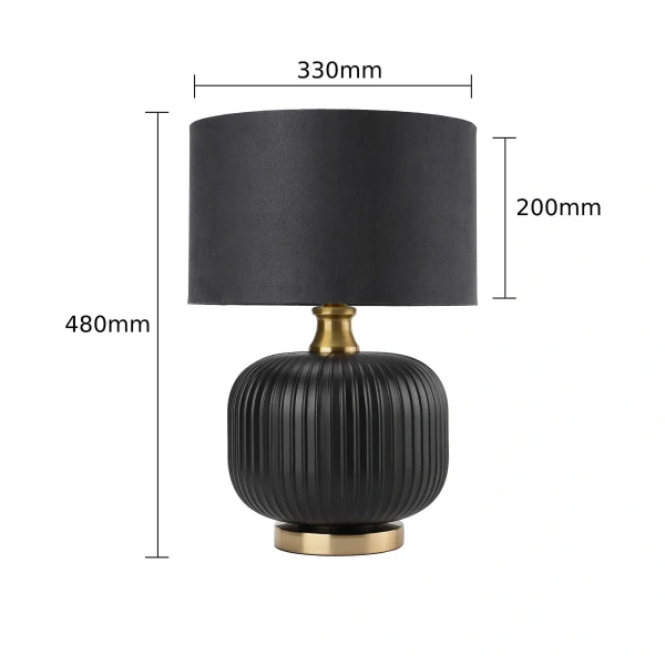 Lampa stołowa Tamiza 48 cm czarna 1xE27
