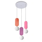 Lampa wisząca Ballo różowa 3xG9