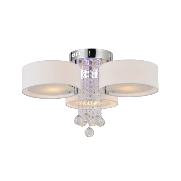 Plafon Gambela biało-srebrny 3xE27 + LED