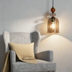 Lampa wisząca Tropea M bursztynowa 1xE27