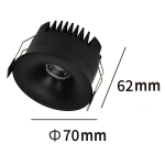Oczko podtynkowe Zyra czarne LED 10W CCT