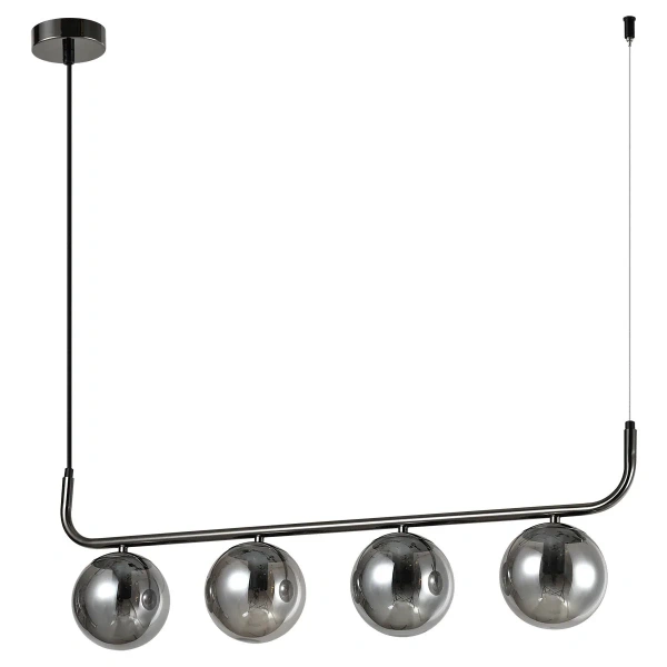 Lampa wisząca Alisa 4 grafitowa z dymionymi kloszami 4xE14