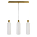Lampa wisząca Piega 3 złota z białymi kloszami 3xE14