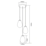 Lampa wisząca Fondi 3 czarna 3xE14