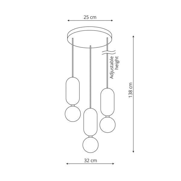 Lampa wisząca Ballo różowa 3xG9