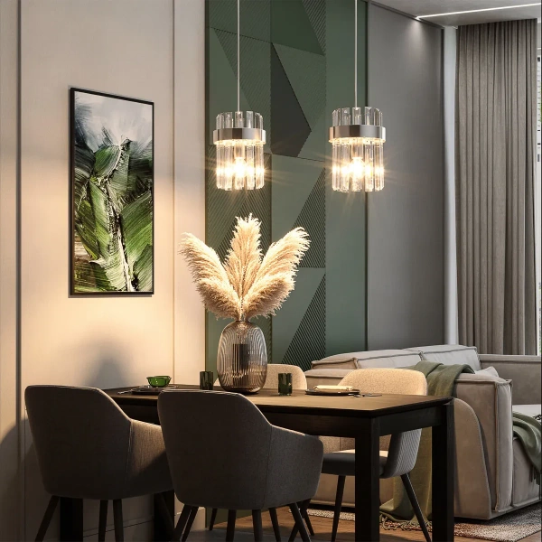 Lampa wisząca Vetro listwa chromowana 2xE14