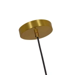 Lampa wisząca Piega 1 duża złota z bursztynowym kloszem 1xE27