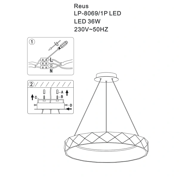 Lampa wisząca Reus różowozłota LED 4000K