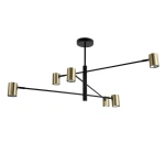 Lampa wisząca Snow 6 80 cm czarno-złota 6xGU10