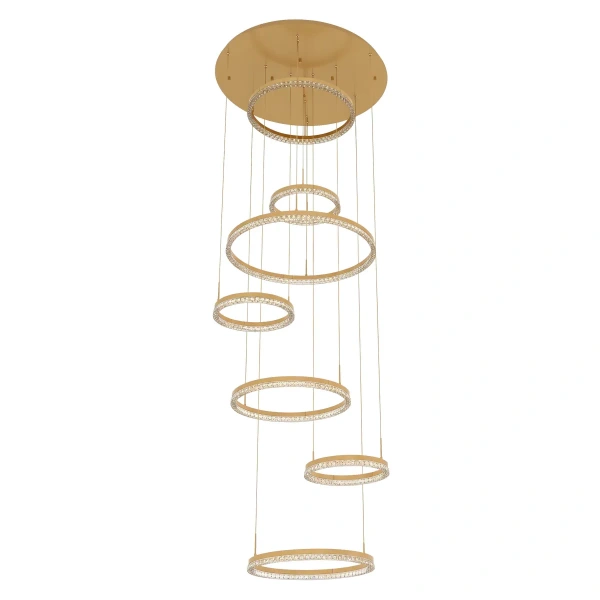 Lampa wisząca Hall 350 cm złota LED 300W CCT