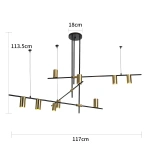 Lampa wisząca Arizona 9 czarno-złota 9xGU10