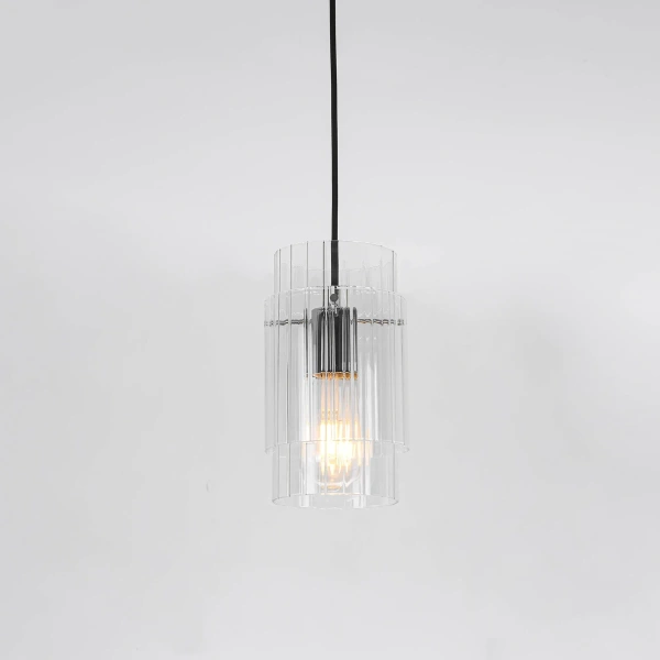 Lampa wisząca Savona 1 transparentno-czarna 1xE27