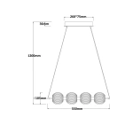 Lampa wisząca Brillant 4 złota LED 20W CCT