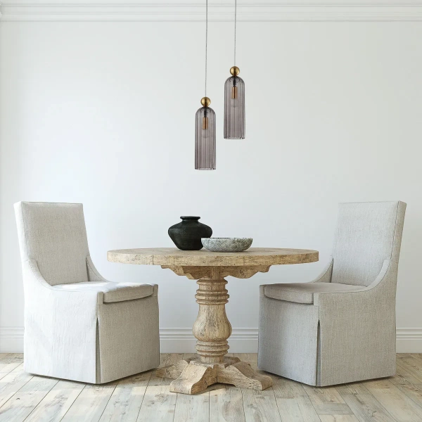 Lampa wisząca Piega 1 złota z dymionym kloszem 1xE14
