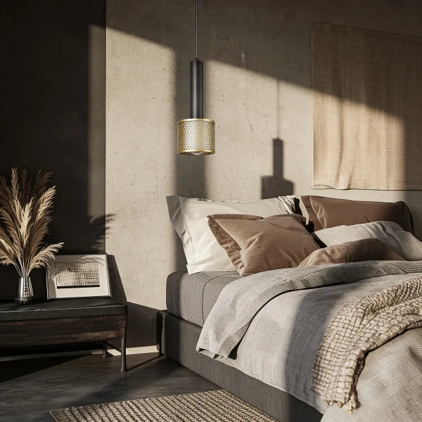 Lampa wisząca Amo czarno-złota 1xE27