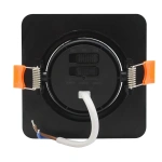 Oczko podtynkowe Plus kwadratowe ruchome czarne LED CCT