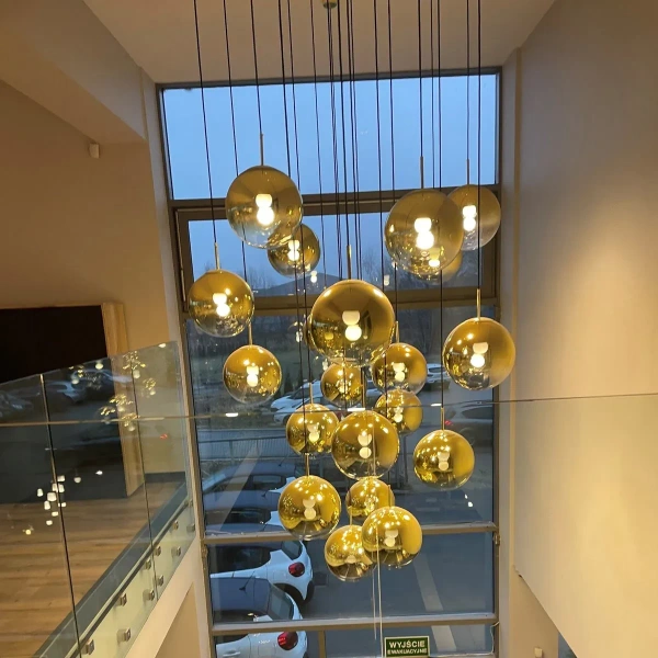 Lampa wisząca Palla duża złota 1xE27