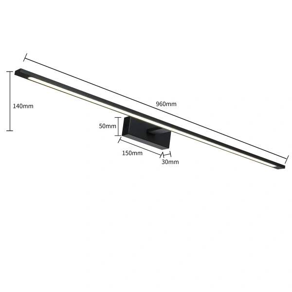 Kinkiet Isla XXL 96 cm czarny LED CCT IP44
