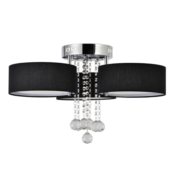 Plafon Gambela czarno-srebrny 3xE27 + LED