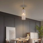Lampa wisząca Piega 1 złota z dymionym kloszem 1xE14