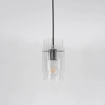 Lampa wisząca Savona 1 transparentno-czarna 1xE27