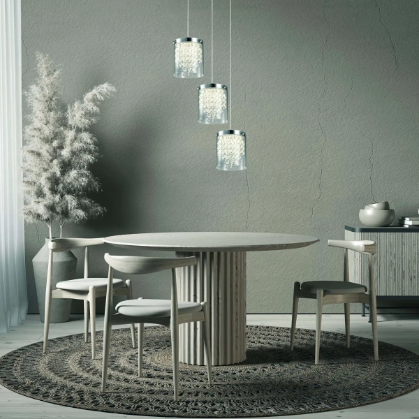 Lampa wisząca Cantos 3 chromowana LED 4000K