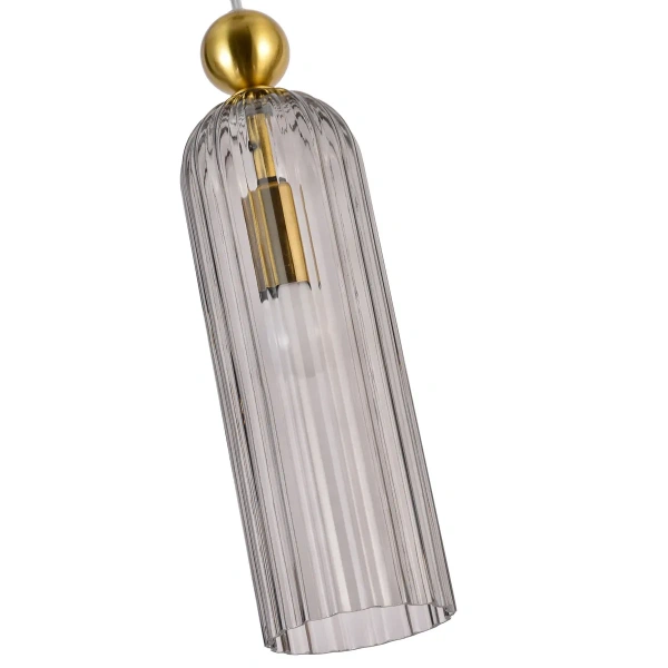 Lampa wisząca Piega 1 złota z dymionym kloszem 1xE14