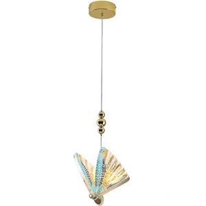 Lampa wisząca Mariposa 1 złota z kolorowymi elementami LED CCT