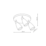 Plafon Campana 3 czarny 3xGU10