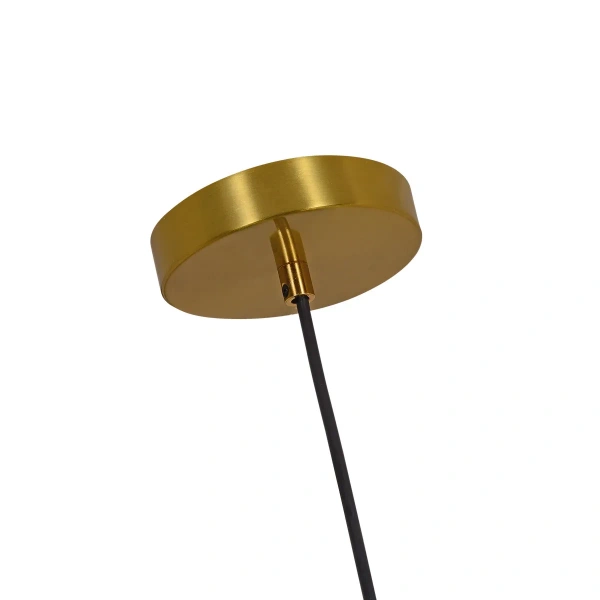 Lampa wisząca Piega 1 duża złota z bursztynowym kloszem 1xE27