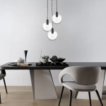 Lampa wisząca Puerto 3 czarna z transparentnymi kloszami 3xE27