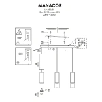 Lampa wisząca Manacor listwa czarna 3xGU10