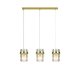 Lampa wisząca Vetro listwa złota 3xE14