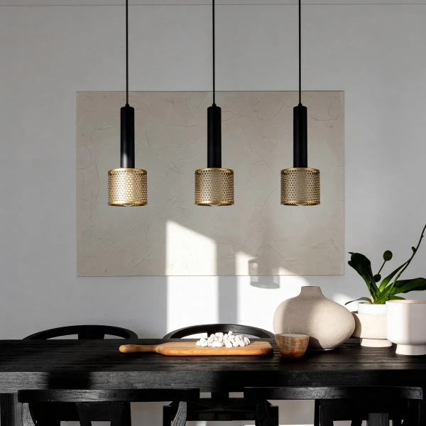 Lampa wisząca Amo czarno-złota 3xE27