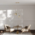 Lampa wisząca Mariposa 1 złota z kolorowymi elementami LED CCT