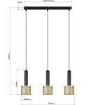 Lampa wisząca Amo czarno-złota 3xE27