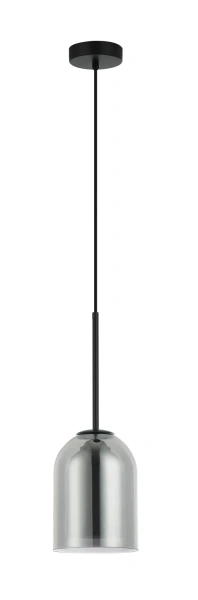 Lampa wisząca Elaris czarna z dymionym kloszem 1xE27