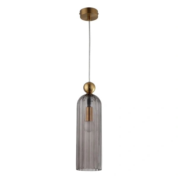 Lampa wisząca Piega 1 złota z dymionym kloszem 1xE14