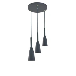 Lampa wisząca Solin 3 talerz śr. 30 cm szara 3xE27