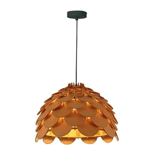 Lampa wisząca Burgo duża drewniana 1xE27
