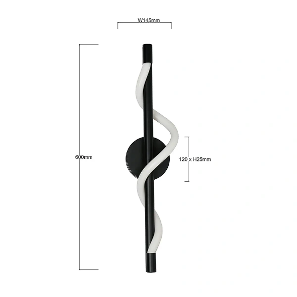 Kinkiet Meleca czarny LED 12W CCT