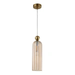 Lampa wisząca Piega 1 złota z bursztynowym kloszem 1xE14