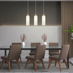 Lampa wisząca Piega 3 złota z białymi kloszami 3xE14