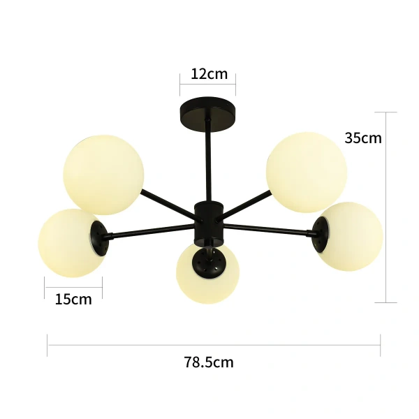 Lampa wisząca Roma 5 czarna 5xE14