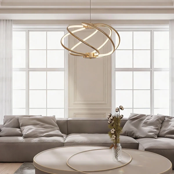 Lampa wisząca Kandor złota LED 45W CCT