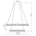 Lampa wisząca Plum 2 śr. 60/40 cm czarno-transparentna LED CCT