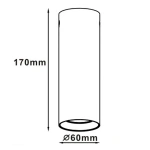 Tuba natynkowa Manacor 17 cm czarno-złota 1xGU10