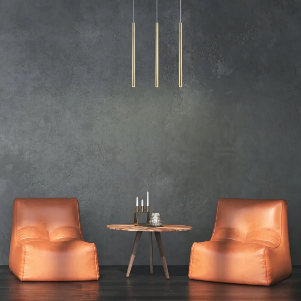 Lampa wisząca Lungo 3 listwa złota 3xG9