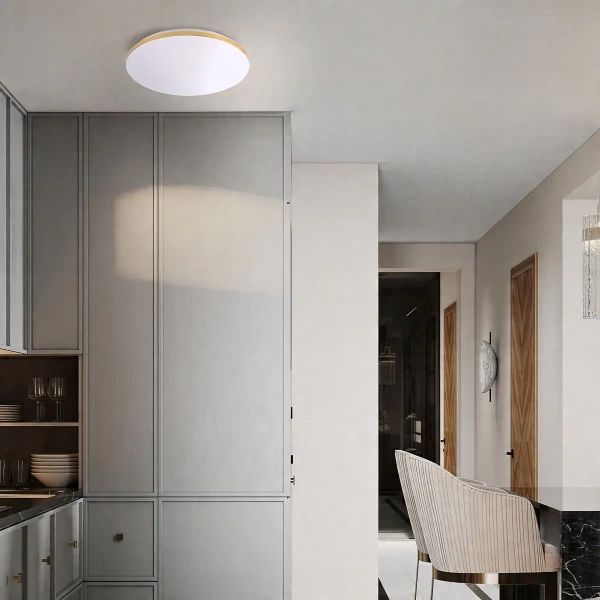 Plafon Babilon okrągły 33 cm złoto-biały LED 4000K