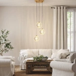 Lampa wisząca Brillant 3 złota LED CCT